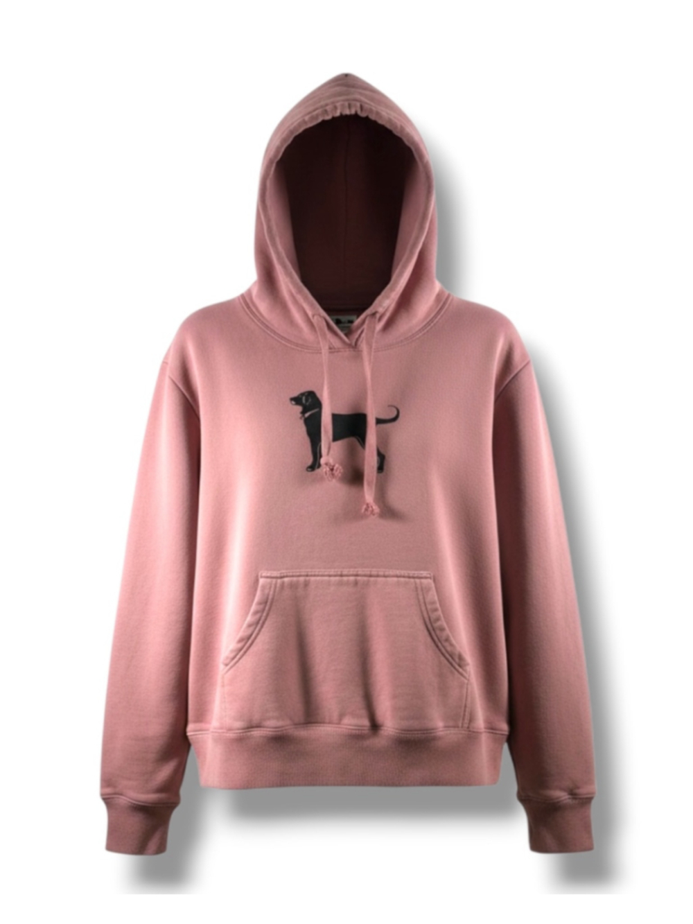 The Black Dog Hoodie Sweatshirt in Pink Mauve Size M